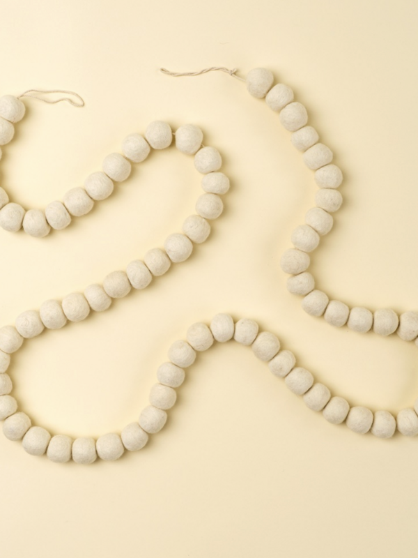 Indaba Trading Co. Cream Pom Pom Felt Garland