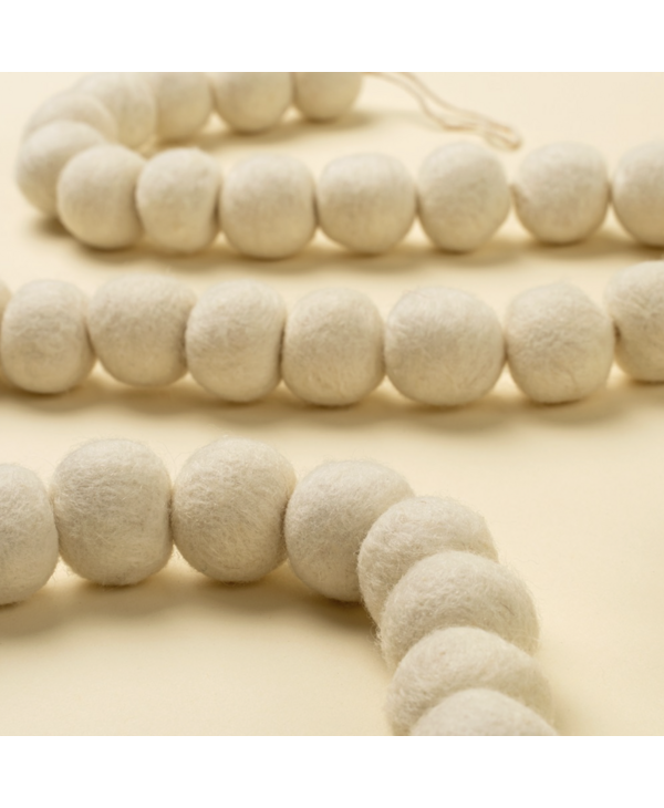 Indaba Trading Co. Cream Pom Pom Felt Garland