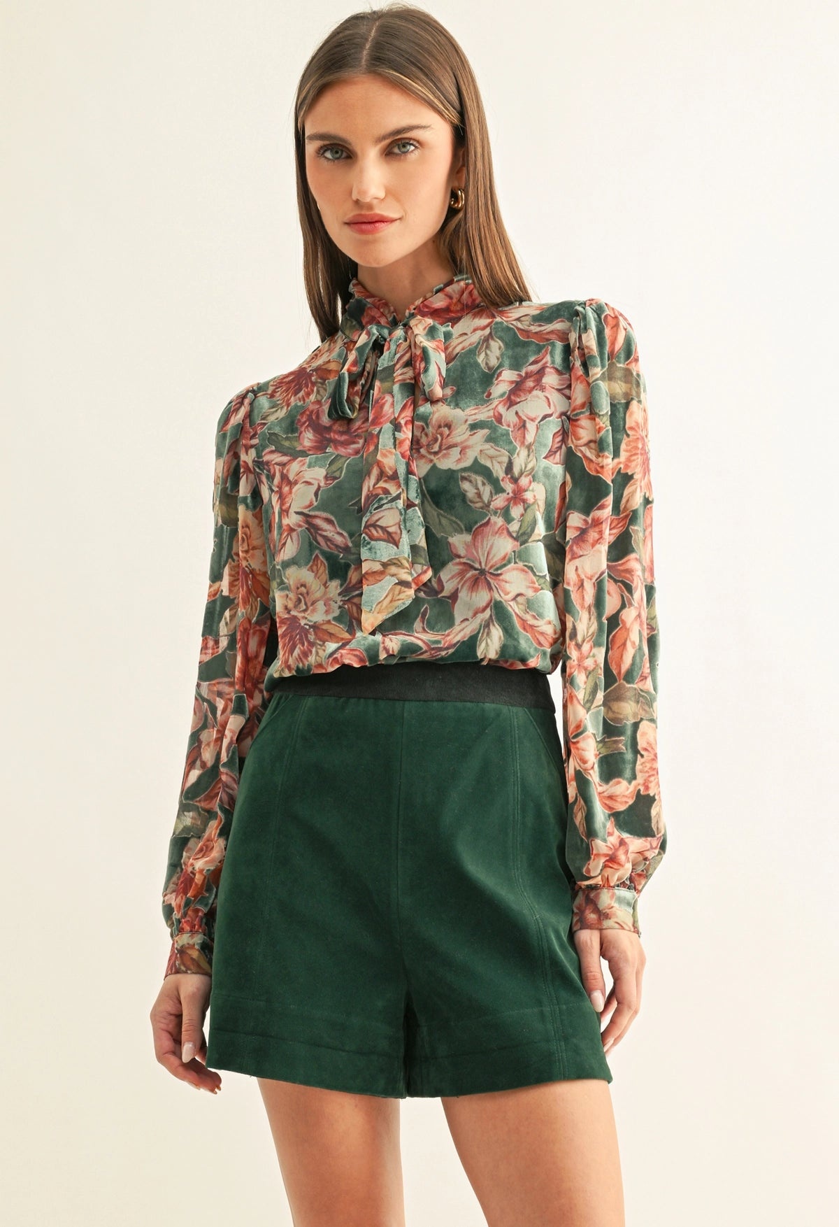 adelyn rae Scarlette Velvet Blouse