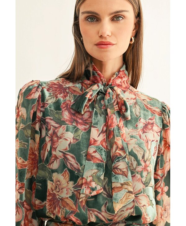 adelyn rae Scarlette Velvet Blouse