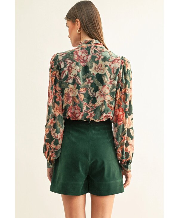 adelyn rae Scarlette Velvet Blouse