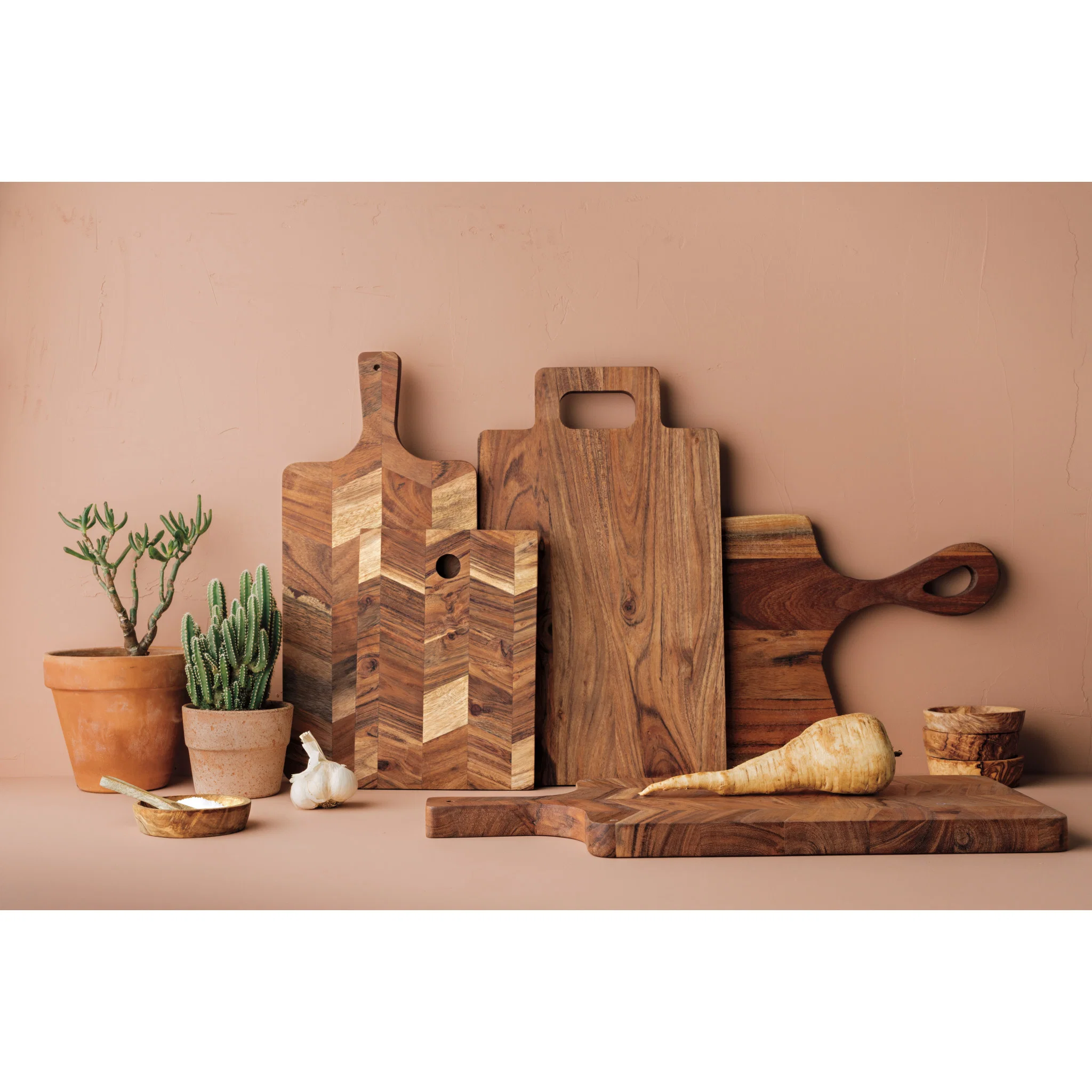 Danica Acacia Chevron Serving Board 10 inch