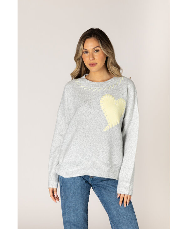 Lyla & Luxe Heart Crew Sweater