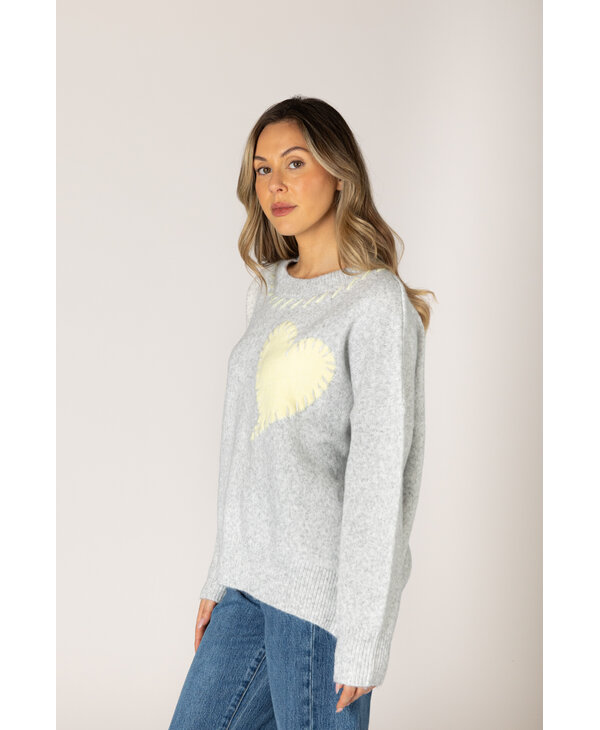 Lyla & Luxe Heart Crew Sweater