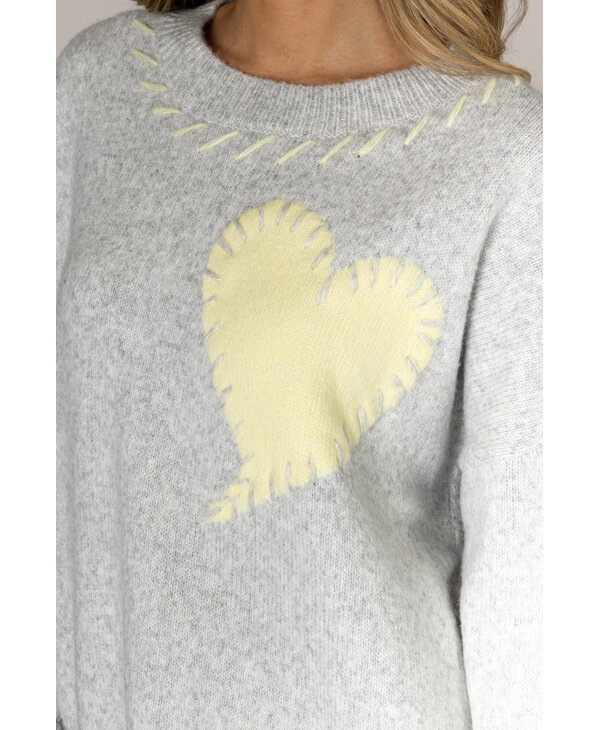 Lyla & Luxe Heart Crew Sweater