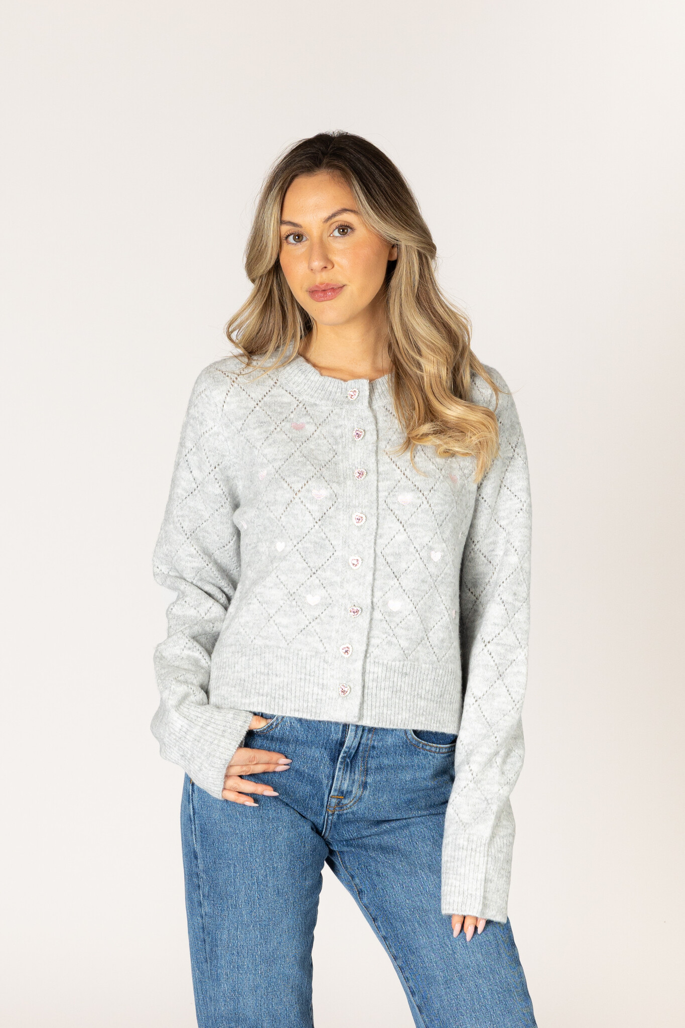 Lyla & Luxe Lacey Heart Cardigan