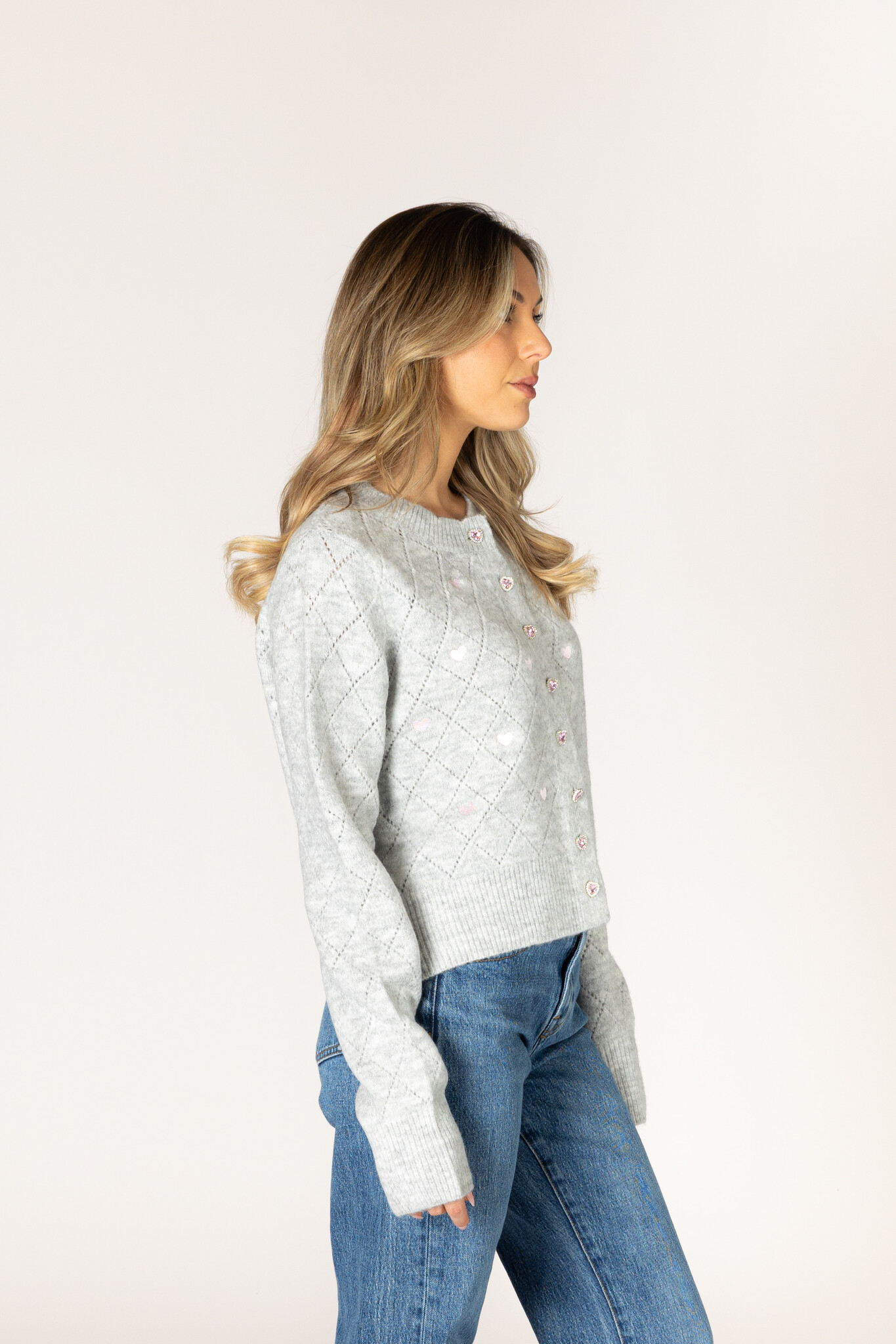 Lyla & Luxe Lacey Heart Cardigan