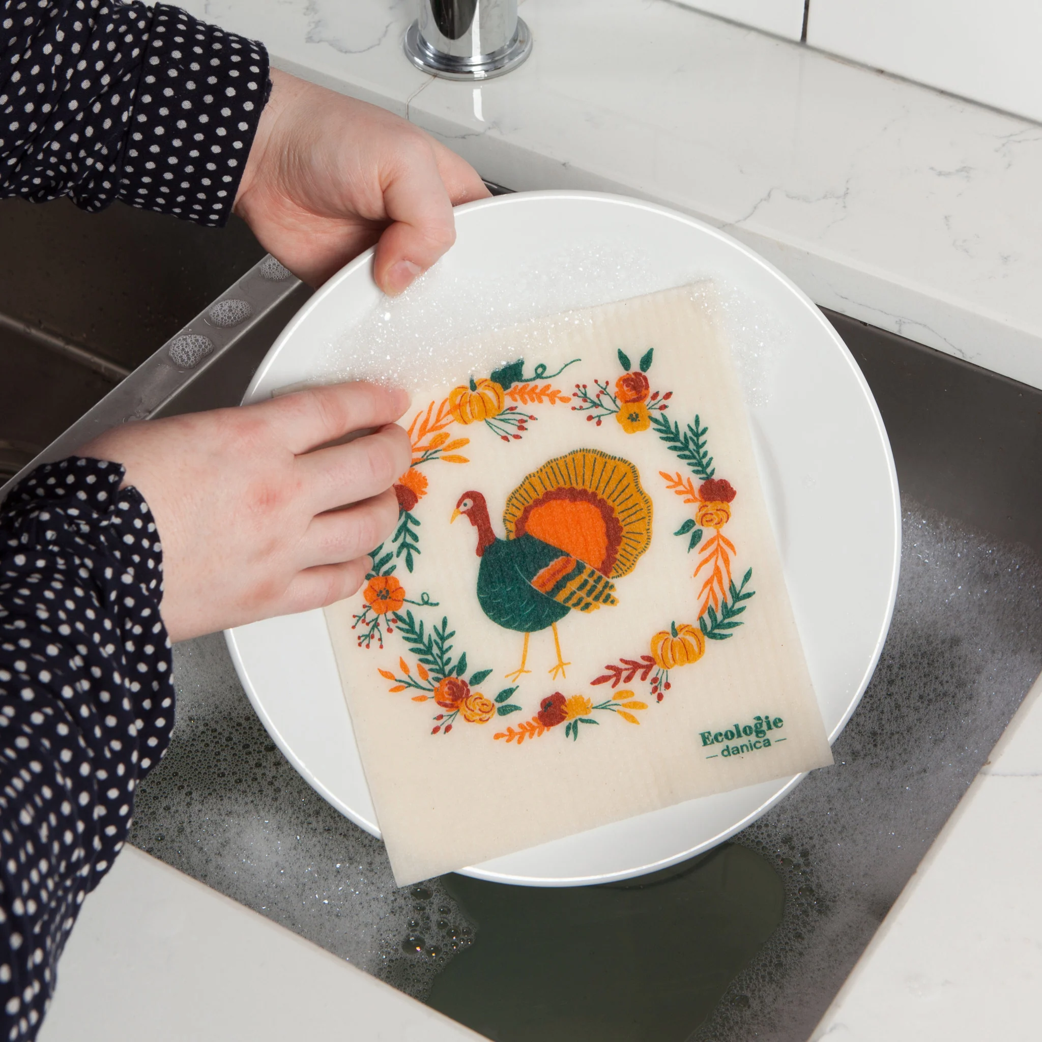 Danica Autumn Plenty Thanksgiving Swedish Dishcloth