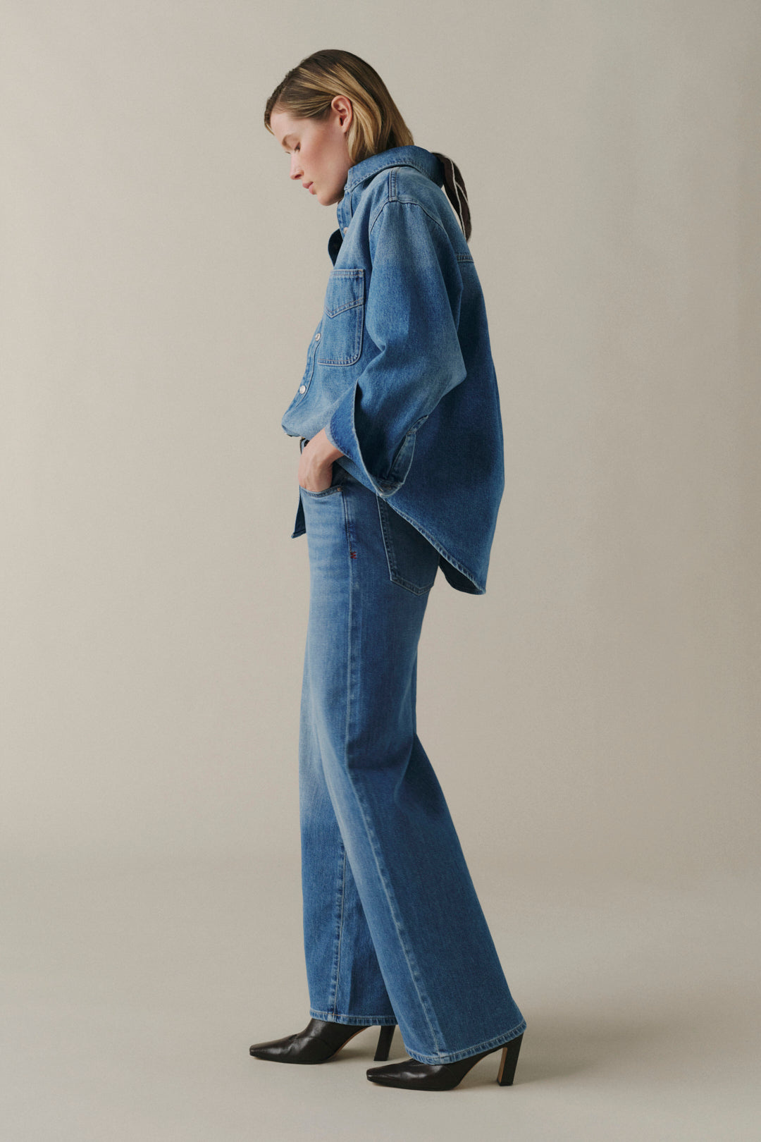 Warp + Weft NCE - Wide Leg Jeans, Blue Mist
