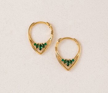 Aria Hoop Earrings - Emerald