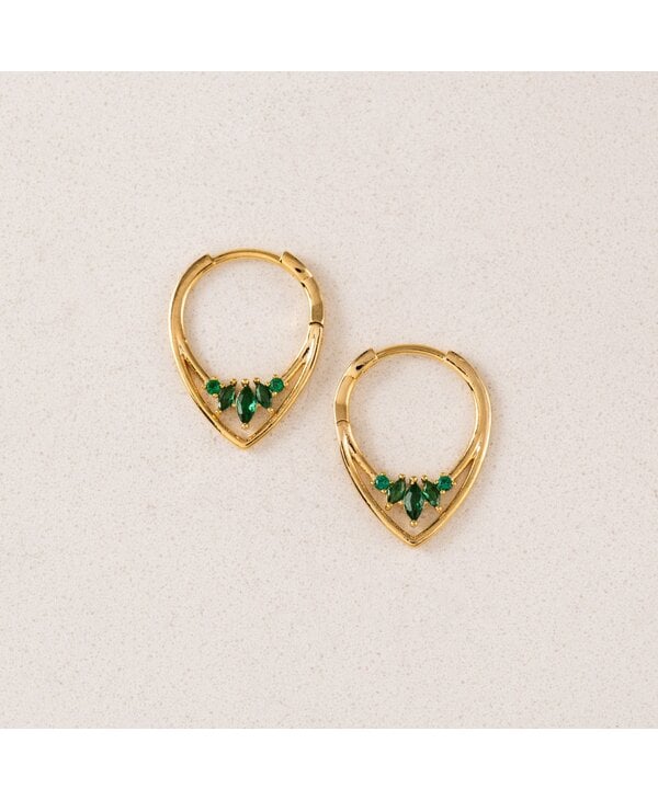 Lovers Tempo Aria Hoop Earrings - Emerald