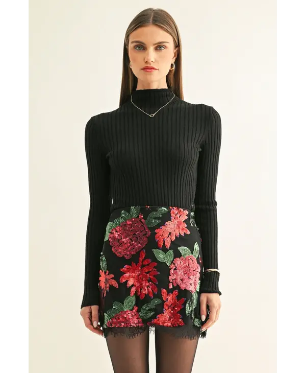 adelyn rae Brynlee Lace Sequin Skirt