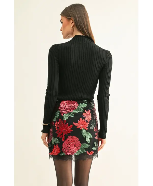 adelyn rae Brynlee Lace Sequin Skirt