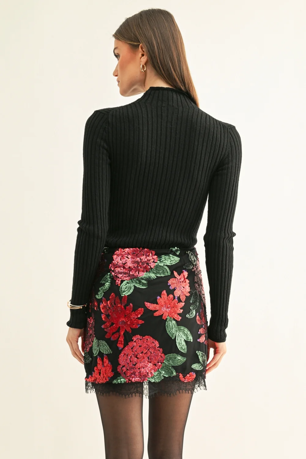 adelyn rae Brynlee Lace Sequin Skirt