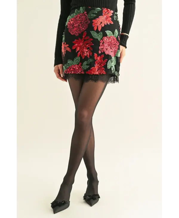 adelyn rae Brynlee Lace Sequin Skirt