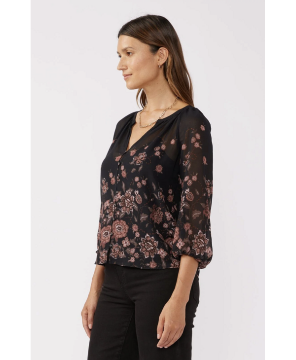 LOVESTITCH That Moment Floral Chiffon Blouse