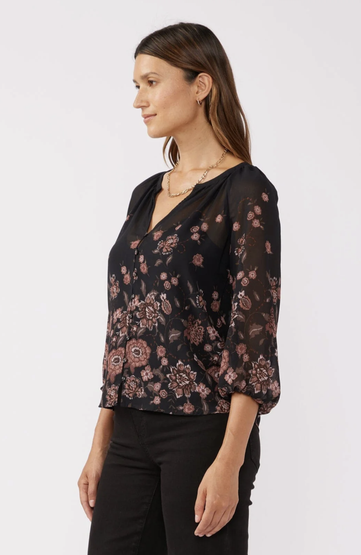 LOVESTITCH That Moment Floral Chiffon Blouse
