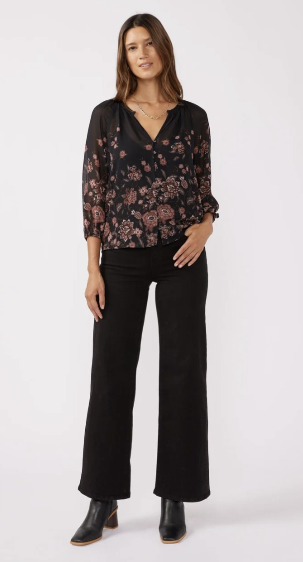 LOVESTITCH That Moment Floral Chiffon Blouse