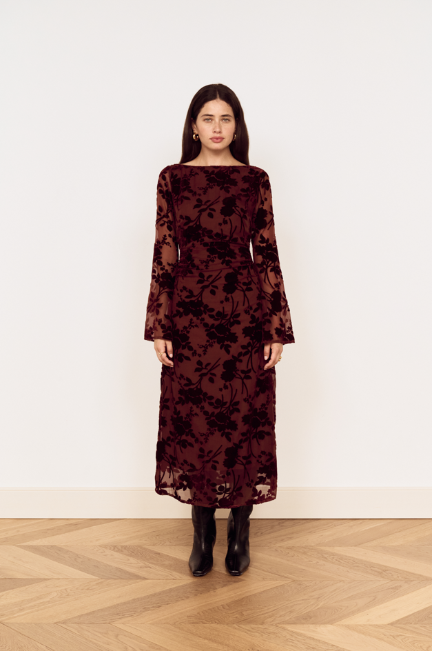 Mink Pink Anouk Velvet Midi Dress
