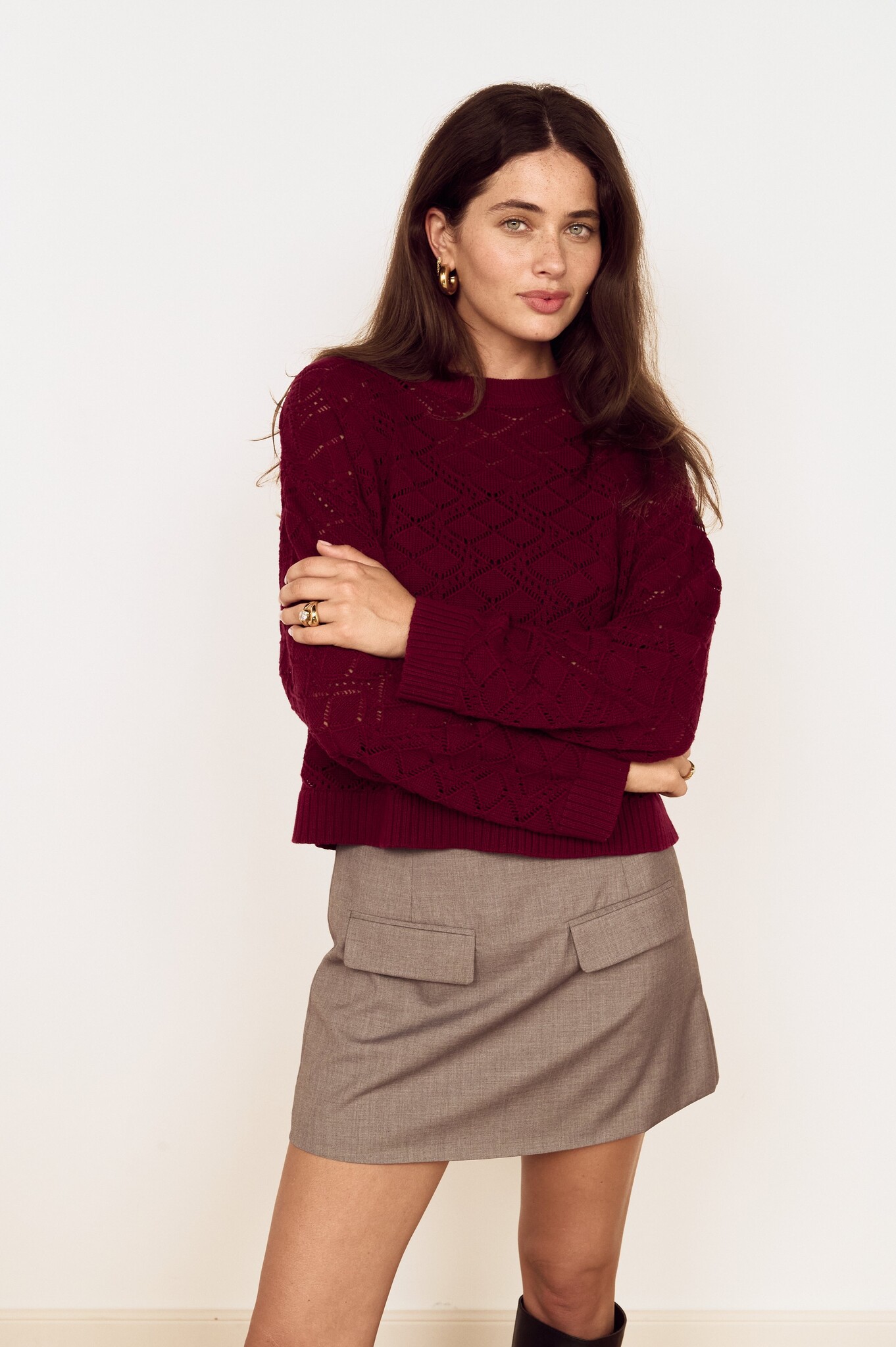 Mink Pink Sloane Pointelle Sweater