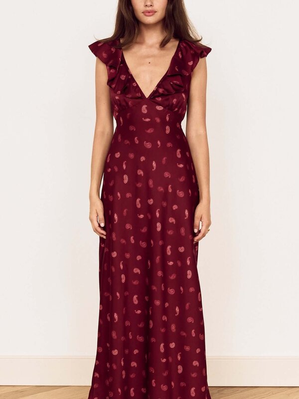 Mink Pink Aries Ruffled Midi Dress