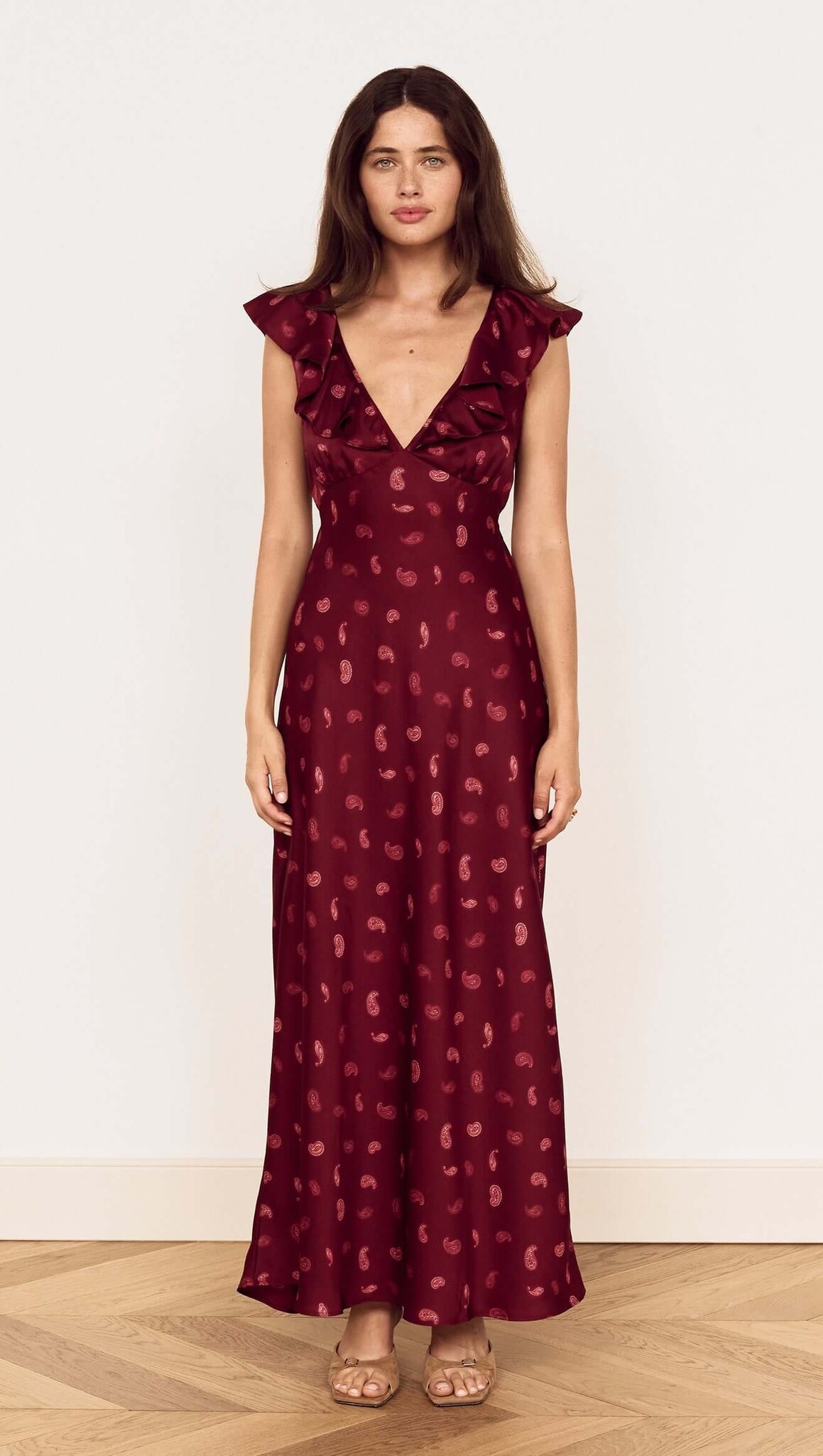 Mink Pink Aries Ruffled Midi Dress