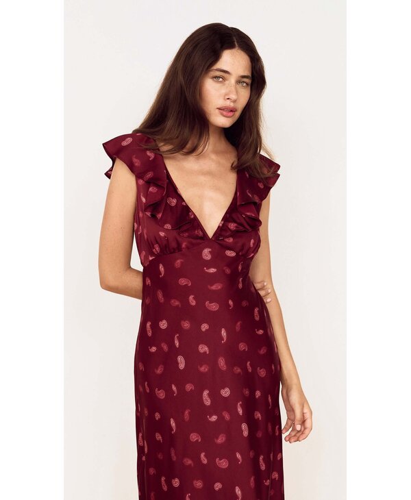 Mink Pink Aries Ruffled Midi Dress
