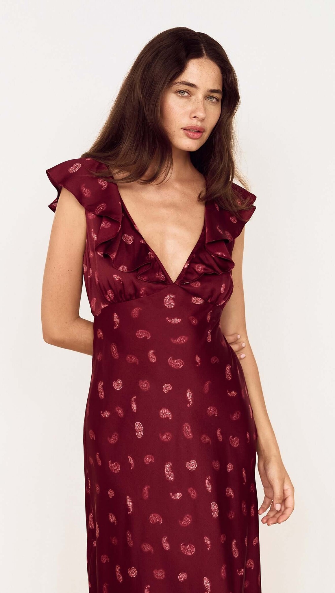Mink Pink Aries Ruffled Midi Dress