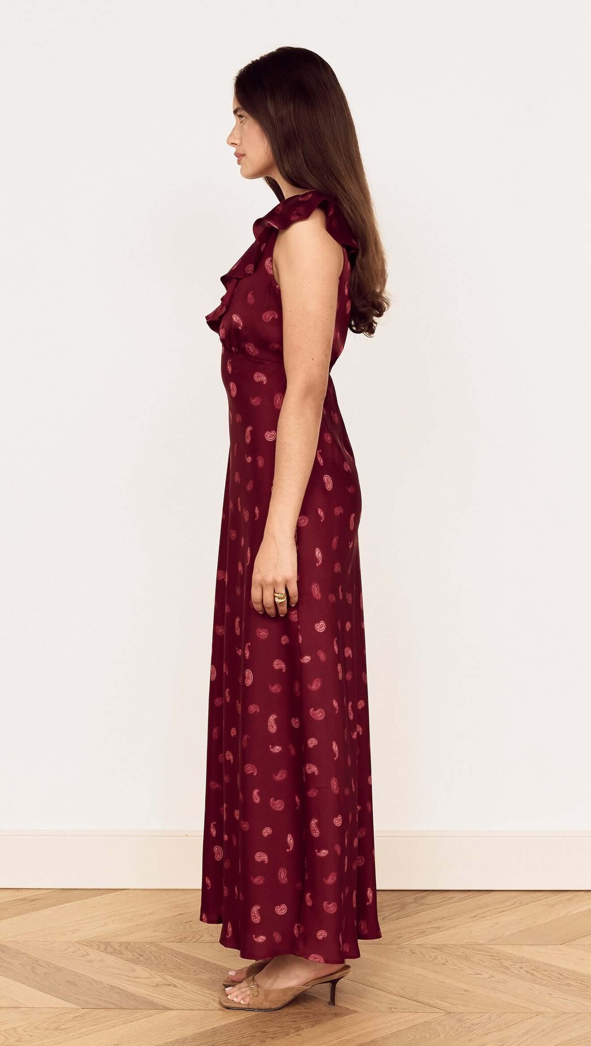 Mink Pink Aries Ruffled Midi Dress