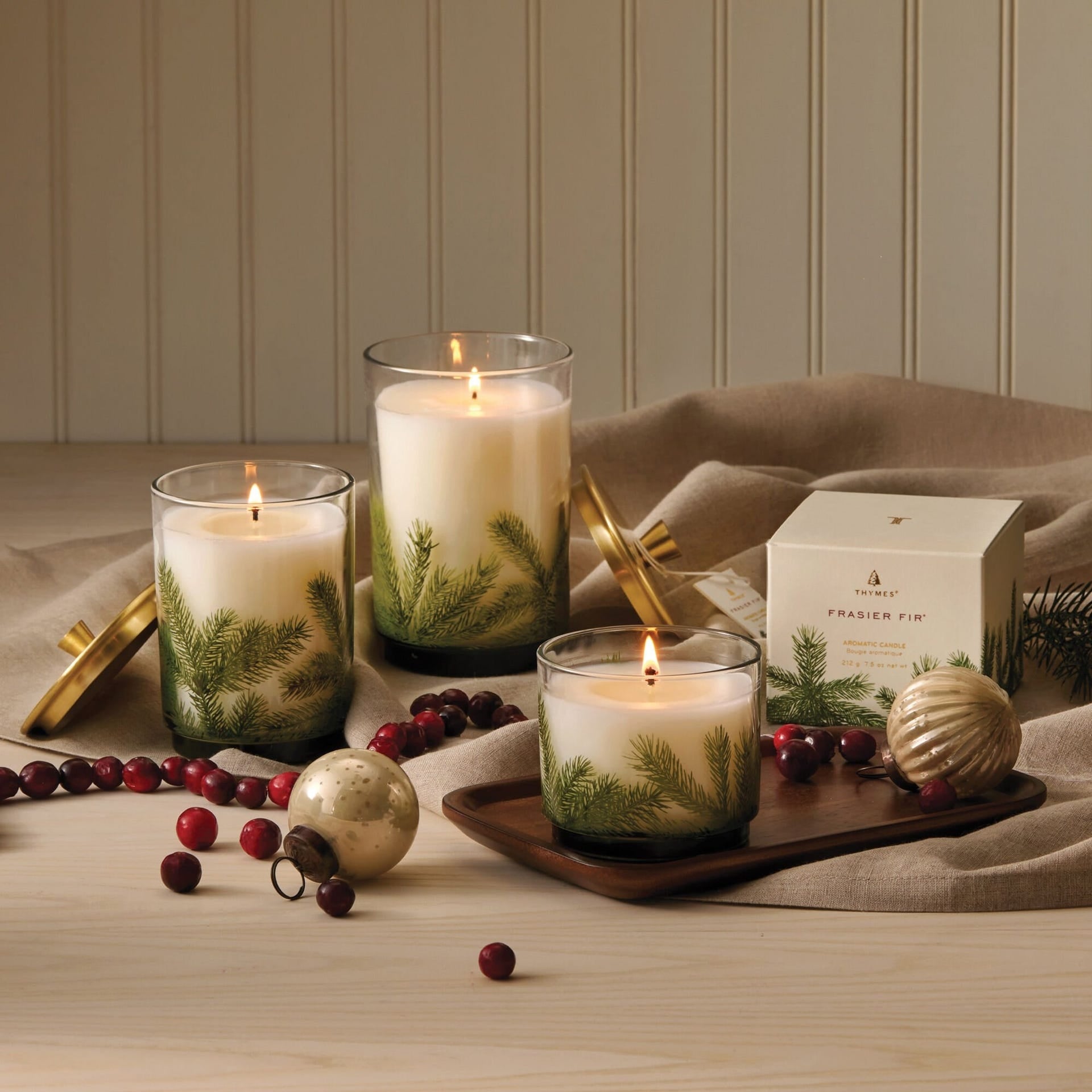 Thymes Frasier Fir Pine Needle Luminary, 11.5oz