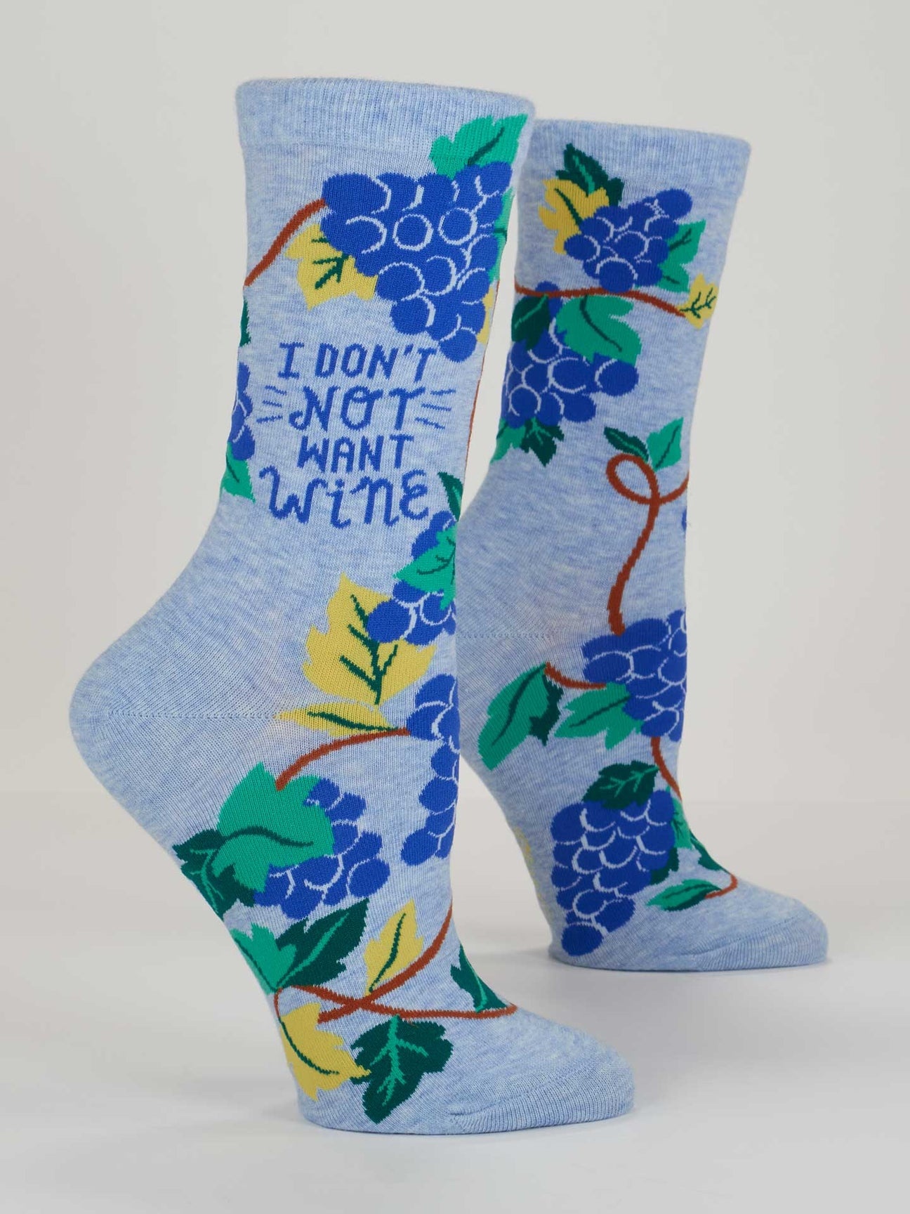 Blue Q Don't Not Want Wine Crew Socks