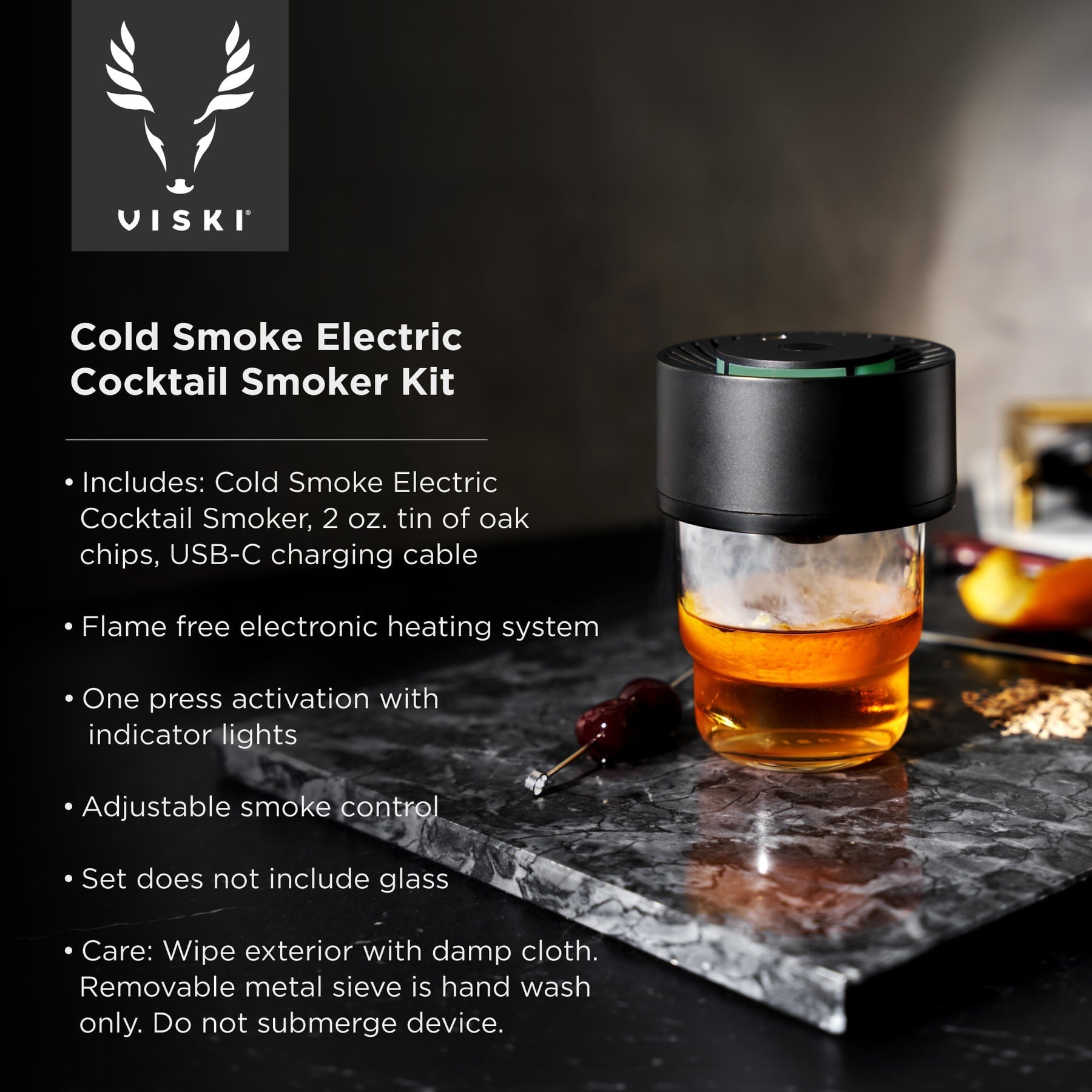 Viski Cold Smoke Electric Cocktail Smoker