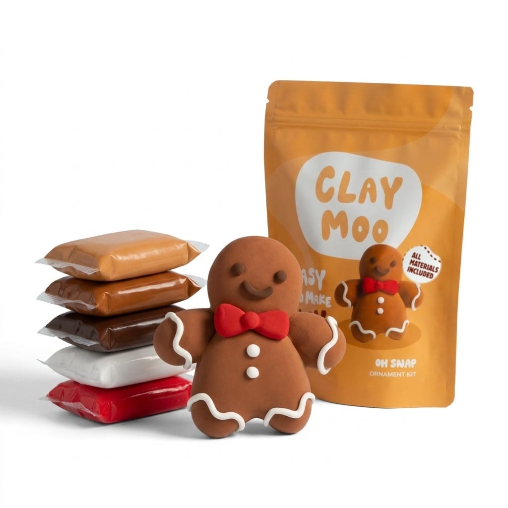 Clay Moo Gingerbread Ornament Clay Kit