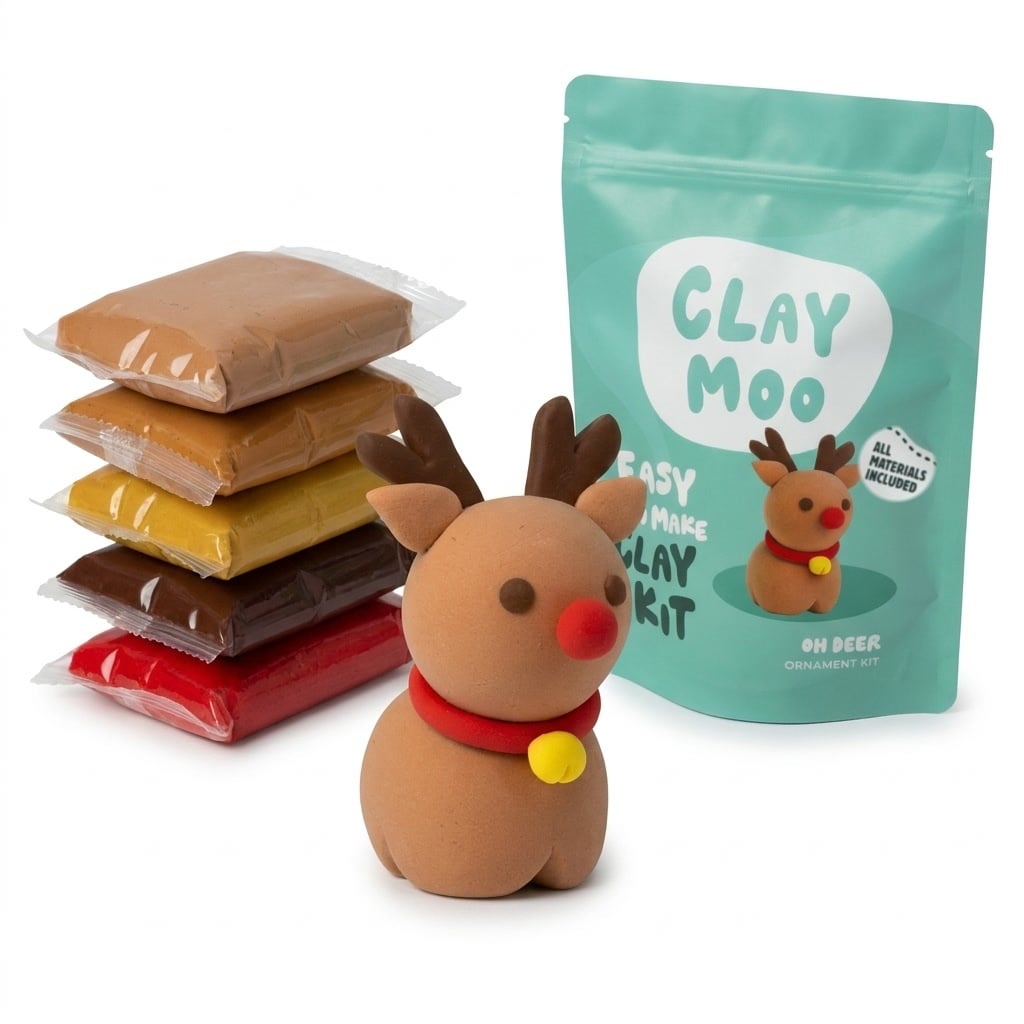 Clay Moo Reindeer Ornament Clay Kit