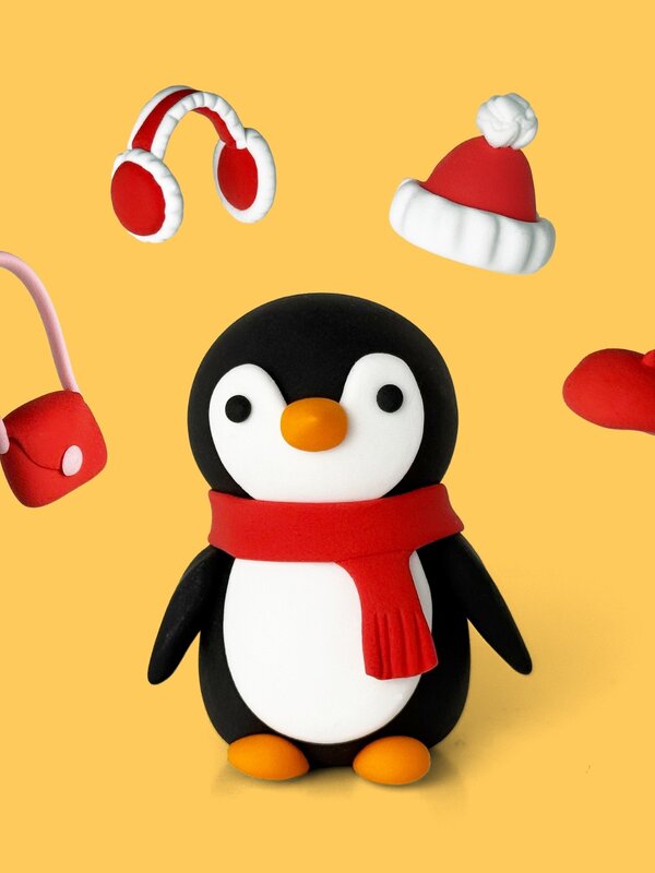 Clay Moo Penguin Ornament Clay Kit