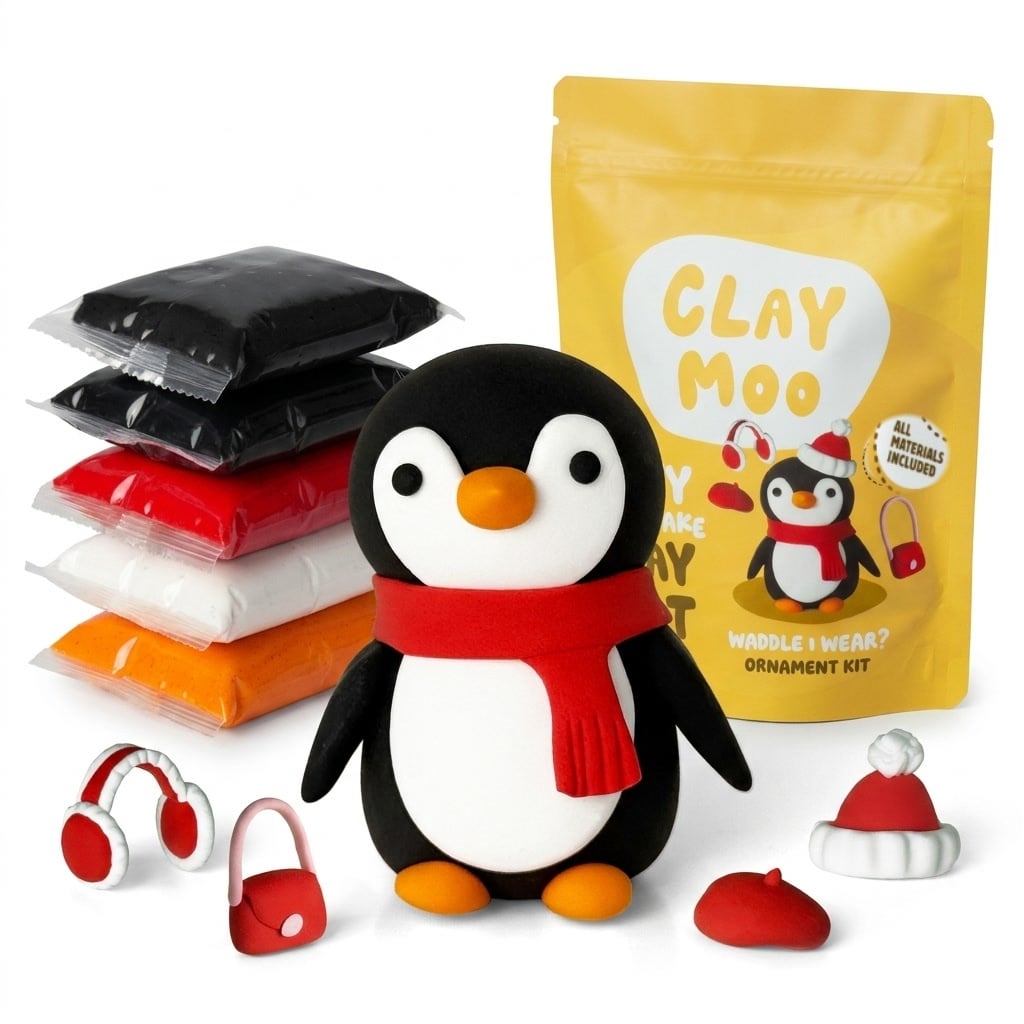 Clay Moo Penguin Ornament Clay Kit