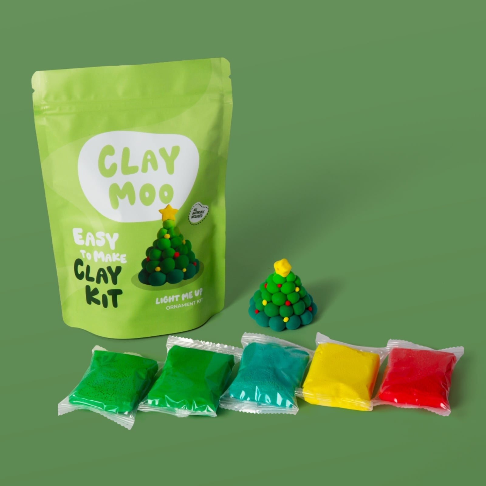 Clay Moo Xmas Tree Ornament Clay Kit