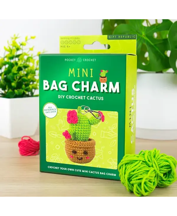 Gift Republic Mini Cactus DIY Crochet Bag Charm Kit