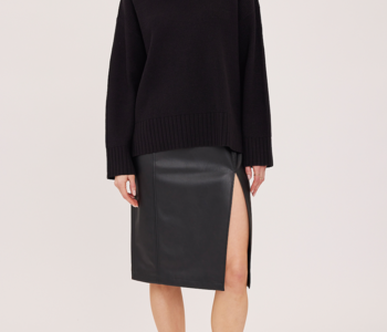Lydia Faux Leather Midi Skirt