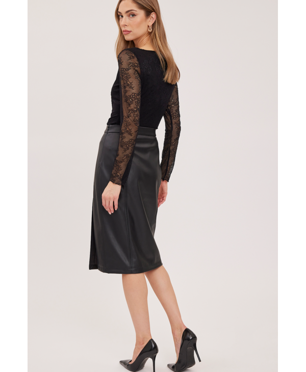 Gentle Fawn Lydia Faux Leather Midi Skirt