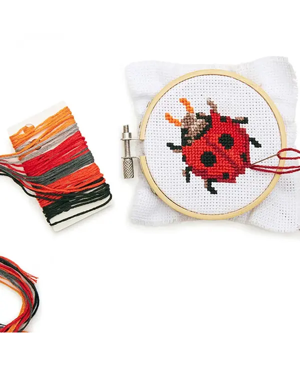 KIKKERLAND Ladybug Mini Cross Stitch Cross Kit