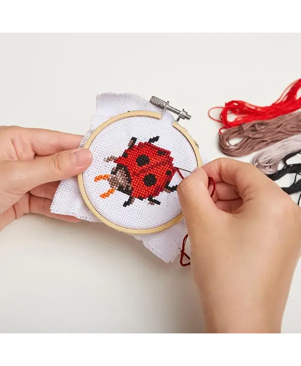 KIKKERLAND Ladybug Mini Cross Stitch Cross Kit
