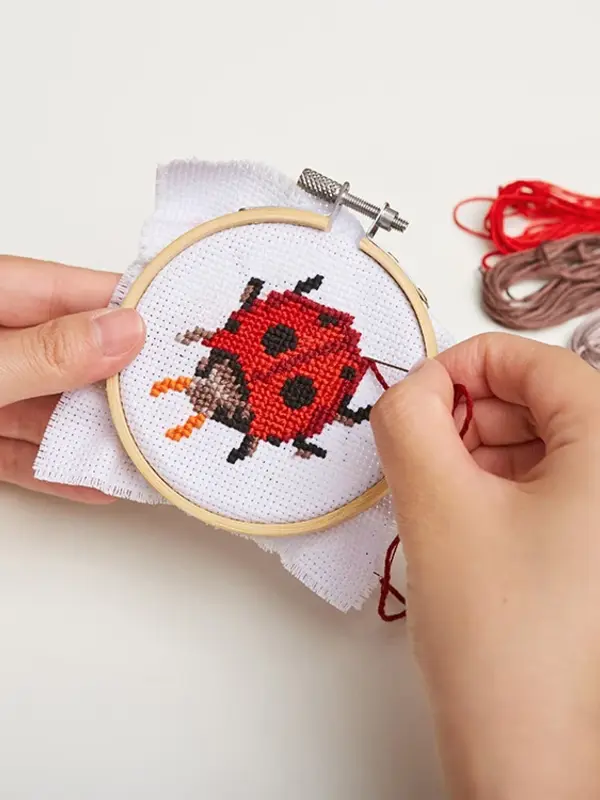 KIKKERLAND Ladybug Mini Cross Stitch Cross Kit