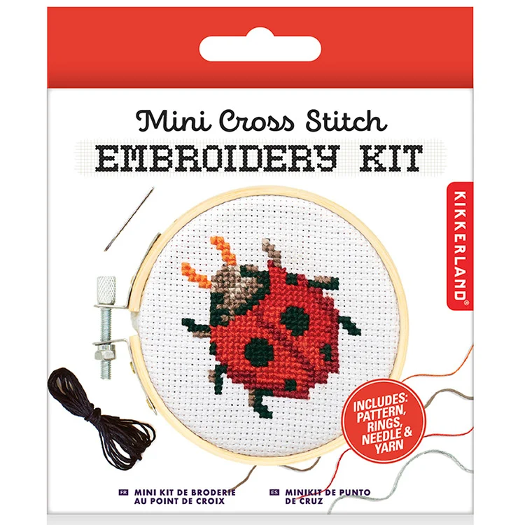 KIKKERLAND Ladybug Mini Cross Stitch Cross Kit