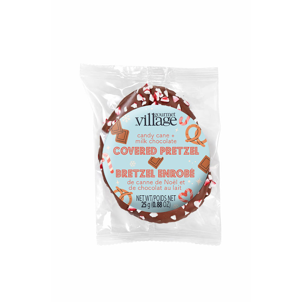GOURMET VILLAGE Candy Cane + Milk Chocolate Covered Pretzel