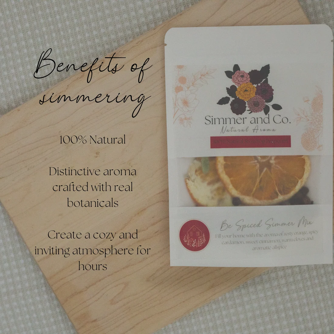 Simmer and Co Natural Aroma Be Spiced Simmer Mix, Stovetop Potpourri