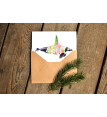 Natasha van Netten Art Card - Winter Whale - Orca