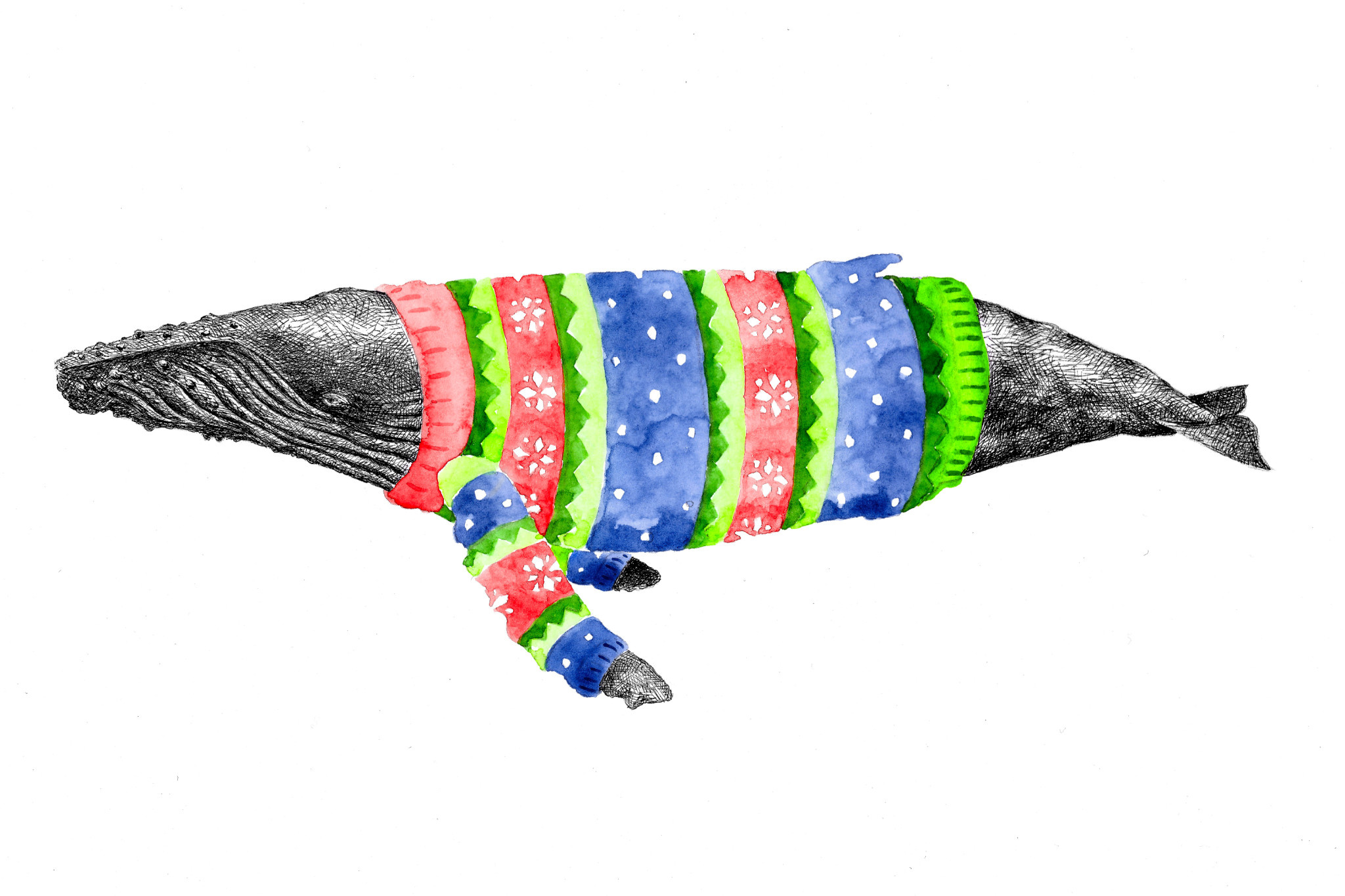 Art Card - Winter Whale - Humpback