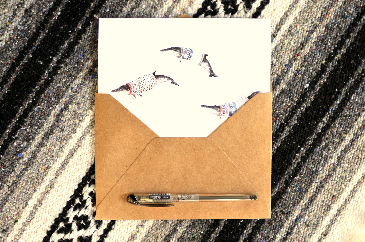 Natasha van Netten Art Card - Cocoon - Minke Whales