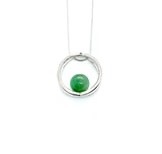 Chi's Creations Necklace - Double Balance Ring Slider with BC Jade